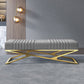 14.82-inch Width Modern Seating Bench Cushioned Metal Bedroom Bench Light Gray Clearhalo 'Benches' 'Chairs & Seating' 'furn' 'furn_benches' 'Furniture' 'Living Room Furniture' 6212318