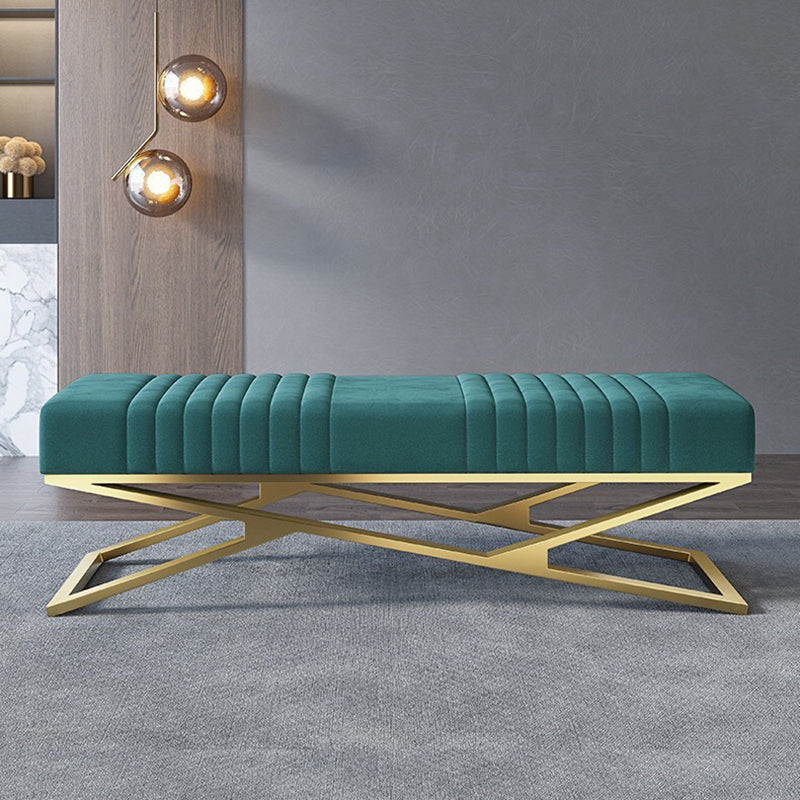 14.82-inch Width Modern Seating Bench Cushioned Metal Bedroom Bench Blue Clearhalo 'Benches' 'Chairs & Seating' 'furn' 'furn_benches' 'Furniture' 'Living Room Furniture' 6212319