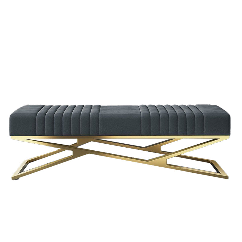 14.82-inch Width Modern Seating Bench Cushioned Metal Bedroom Bench Dark Gray Clearhalo 'Benches' 'Chairs & Seating' 'furn' 'furn_benches' 'Furniture' 'Living Room Furniture' 6212320