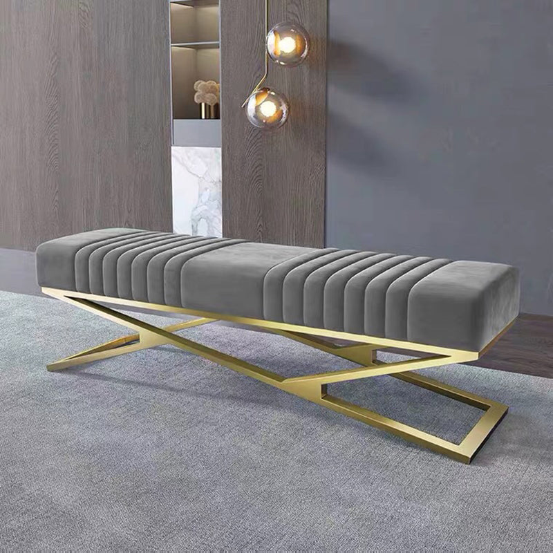 14.82-inch Width Modern Seating Bench Cushioned Metal Bedroom Bench Clearhalo 'Benches' 'Chairs & Seating' 'furn' 'furn_benches' 'Furniture' 'Living Room Furniture' 6212325