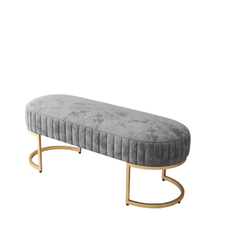 14.82-inch Width Modern Seating Bench Cushioned Metal Entryway Bench Grey Clearhalo 'Benches' 'Chairs & Seating' 'furn' 'furn_benches' 'Furniture' 'Living Room Furniture' 6212333