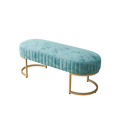 14.82-inch Width Modern Seating Bench Cushioned Metal Entryway Bench Blue Clearhalo 'Benches' 'Chairs & Seating' 'furn' 'furn_benches' 'Furniture' 'Living Room Furniture' 6212334