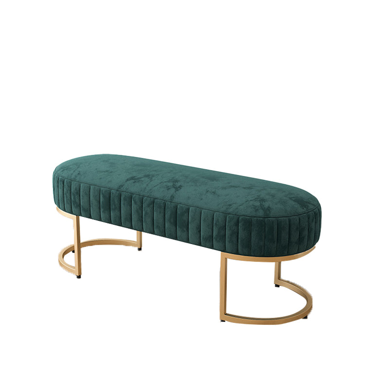 14.82-inch Width Modern Seating Bench Cushioned Metal Entryway Bench Green Clearhalo 'Benches' 'Chairs & Seating' 'furn' 'furn_benches' 'Furniture' 'Living Room Furniture' 6212336