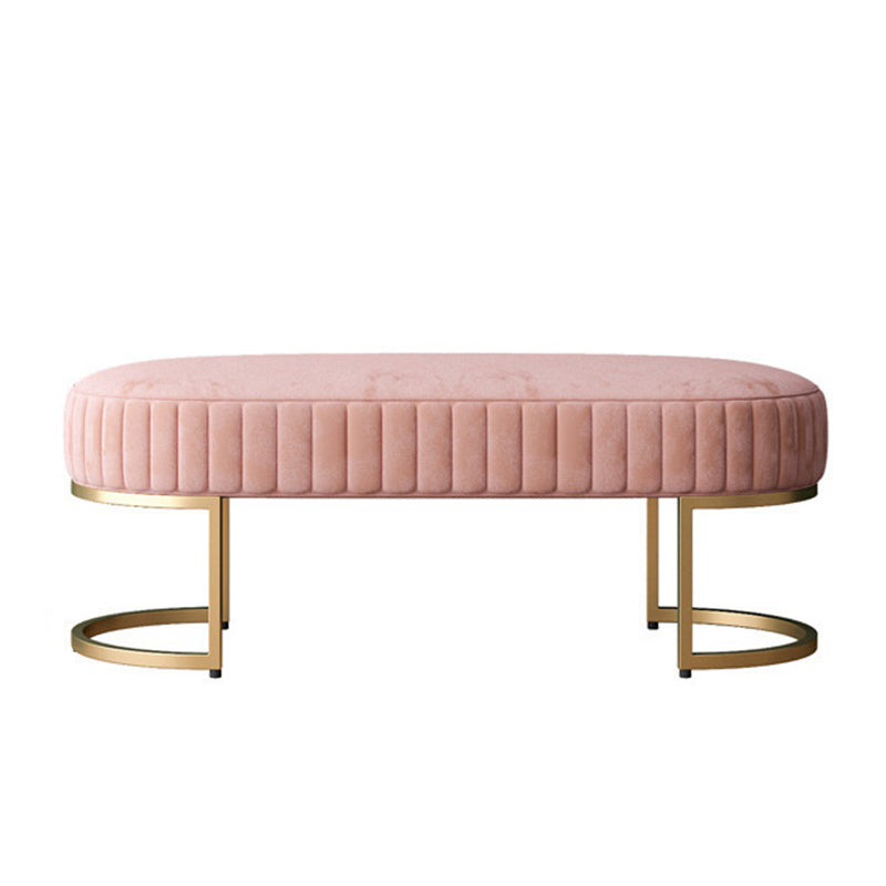 14.82-inch Width Modern Seating Bench Cushioned Metal Entryway Bench Pink Clearhalo 'Benches' 'Chairs & Seating' 'furn' 'furn_benches' 'Furniture' 'Living Room Furniture' 6212339