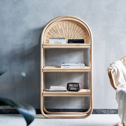 Estantería vertical moderna estantería de estantería natural cerrada para dormitorio