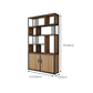 Metal and Wooden Bookcase Home Open Storage Bookshelf with 2 Doors Clearhalo 'Bookcases' 'furn' 'furn_bookcases' 'Furniture' 'Office Furniture' 6212371