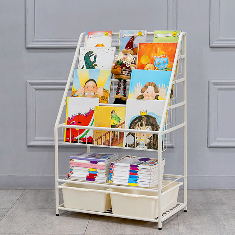 Contemporary Metal Bookshelf White Ladder Book Shelf for Home Office 14.6" Wide Clearhalo 'Bookcases' 'furn' 'furn_bookcases' 'Furniture' 'Office Furniture' 6212372