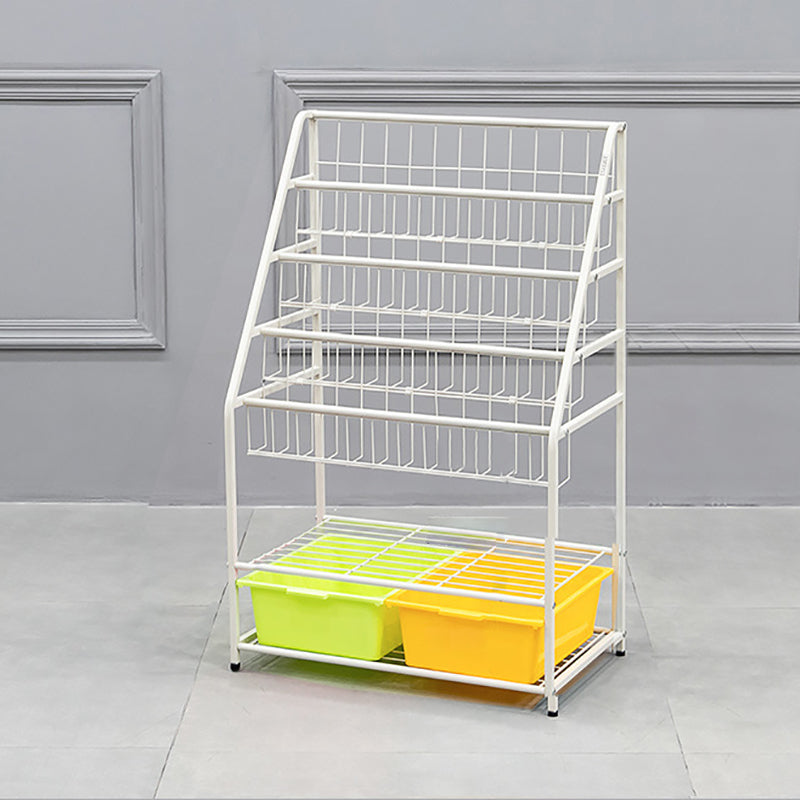 Contemporary Metal Bookshelf White Ladder Book Shelf for Home Office 14.6" Wide Yellow-Green Clearhalo 'Bookcases' 'furn' 'furn_bookcases' 'Furniture' 'Office Furniture' 6212374