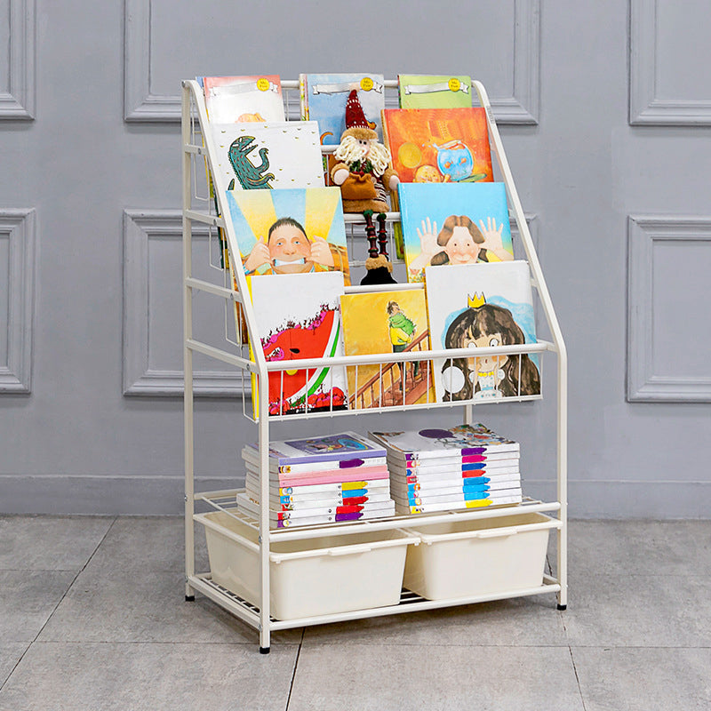 Contemporary Metal Bookshelf White Ladder Book Shelf for Home Office 14.6" Wide Clearhalo 'Bookcases' 'furn' 'furn_bookcases' 'Furniture' 'Office Furniture' 6212377