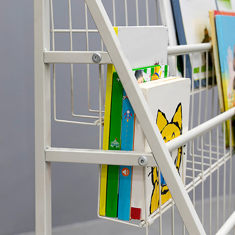 Contemporary Metal Bookshelf White Ladder Book Shelf for Home Office 14.6" Wide Clearhalo 'Bookcases' 'furn' 'furn_bookcases' 'Furniture' 'Office Furniture' 6212379