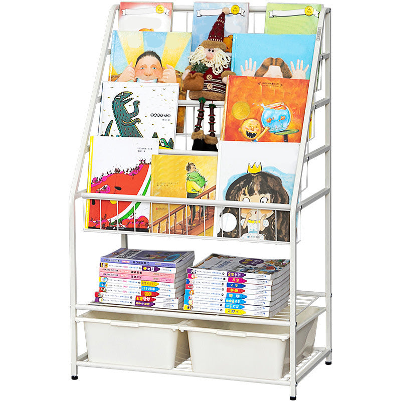 Contemporary Metal Bookshelf White Ladder Book Shelf for Home Office 14.6" Wide Clearhalo 'Bookcases' 'furn' 'furn_bookcases' 'Furniture' 'Office Furniture' 6212380