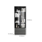 Contemporary Bookcase Closed Back Vertical Bookshelf with Doors
