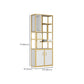 Metal and Wooden Shelf Bookcase Vertical Open Home Book Shelf with 2 Doors