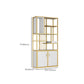 Metal and Wooden Shelf Bookcase Vertical Open Home Book Shelf with 2 Doors