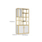 Metal and Wooden Shelf Bookcase Vertical Open Home Book Shelf with 2 Doors