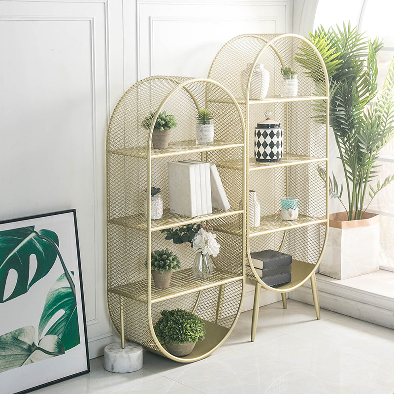 Glam Metal Bookshelf Standard Book Shelf for Home Office 11.8" Wide Clearhalo 'Bookcases' 'furn' 'furn_bookcases' 'Furniture' 'Office Furniture' 6212449