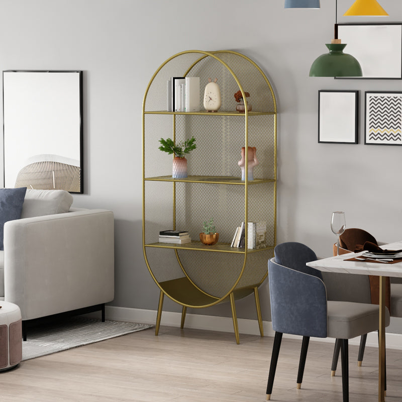 Glam Metal Bookshelf Standard Book Shelf for Home Office 11.8" Wide Clearhalo 'Bookcases' 'furn' 'furn_bookcases' 'Furniture' 'Office Furniture' 6212452