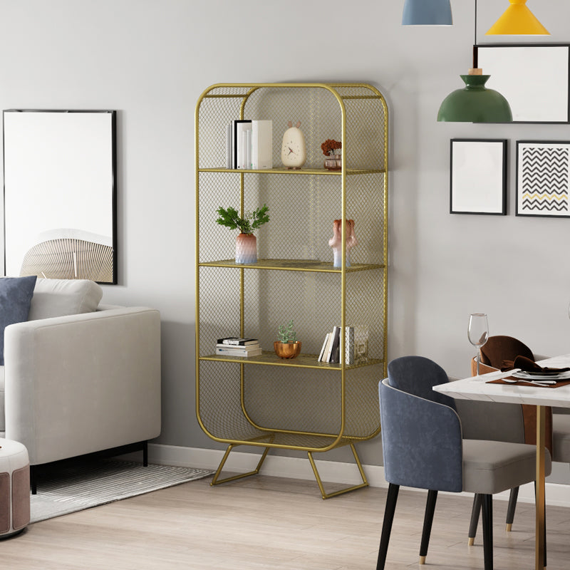 Glam Metal Bookshelf Standard Book Shelf for Home Office 11.8" Wide Clearhalo 'Bookcases' 'furn' 'furn_bookcases' 'Furniture' 'Office Furniture' 6212453