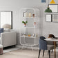 Glam Metal Bookshelf Standard Book Shelf for Home Office 11.8" Wide 23.6"L x 11.8"W x 59.1"H Gloss White Clearhalo 'Bookcases' 'furn' 'furn_bookcases' 'Furniture' 'Office Furniture' 6212454