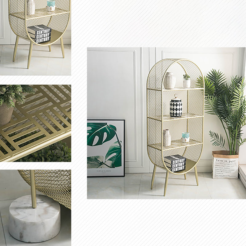 Glam Metal Bookshelf Standard Book Shelf for Home Office 11.8" Wide Clearhalo 'Bookcases' 'furn' 'furn_bookcases' 'Furniture' 'Office Furniture' 6212459