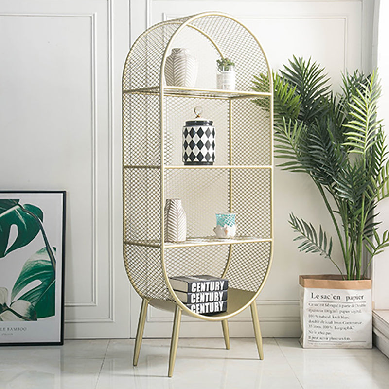 Glam Metal Bookshelf Standard Book Shelf for Home Office 11.8" Wide Clearhalo 'Bookcases' 'furn' 'furn_bookcases' 'Furniture' 'Office Furniture' 6212464