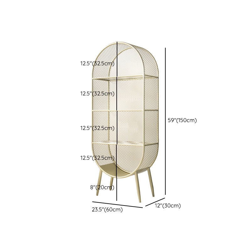 Glam Metal Bookshelf Standard Book Shelf for Home Office 11.8" Wide Clearhalo 'Bookcases' 'furn' 'furn_bookcases' 'Furniture' 'Office Furniture' 6212466