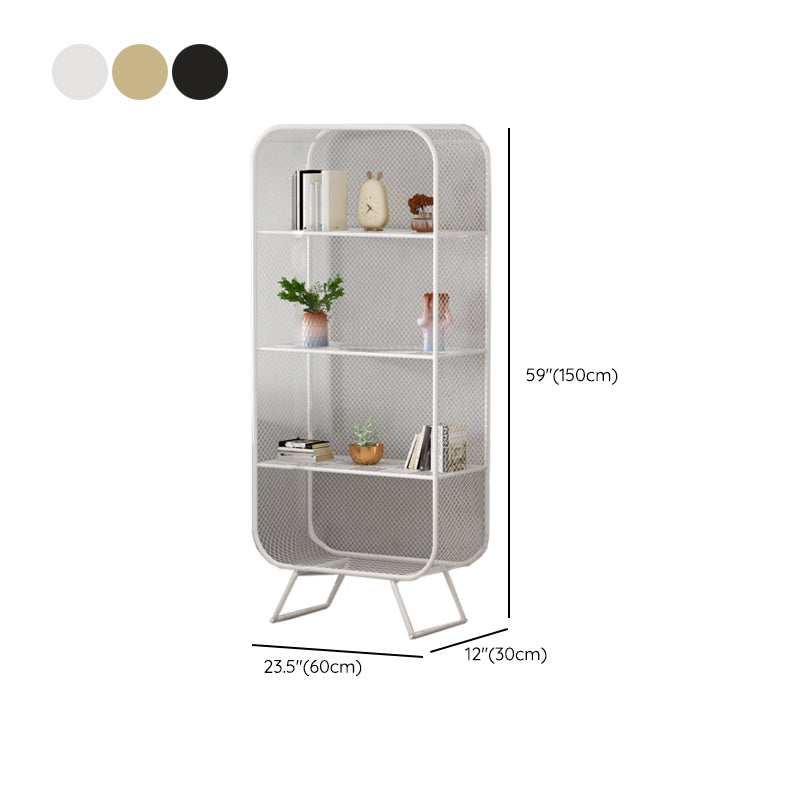 Glam Metal Bookshelf Standard Book Shelf for Home Office 11.8" Wide Clearhalo 'Bookcases' 'furn' 'furn_bookcases' 'Furniture' 'Office Furniture' 6212468