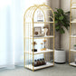 Glam Open Vertical Bookshelf Metal Etagere Shelf Bookcase for Home
