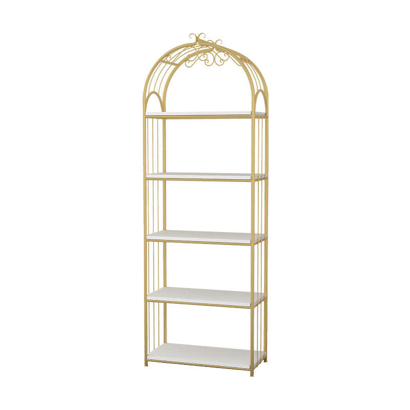 Glam Open Vertical Bookshelf Metal Etagere Shelf Bookcase for Home