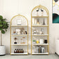 Glam Open Vertical Bookshelf Metal Etagere Shelf Bookcase for Home
