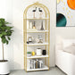 Glam Open Vertical Bookshelf Metal Etagere Shelf Bookcase for Home