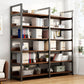 Metal Etagere Shelf Bookcase Vertical Open Book Shelf for Home