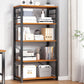 Metal Etagere Shelf Bookcase Vertical Open Book Shelf for Home
