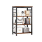 Metal Etagere Shelf Bookcase Vertical Open Book Shelf for Home