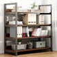 Metal Etagere Shelf Bookcase Vertical Open Book Shelf for Home