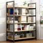 Metal Etagere Shelf Bookcase Vertical Open Book Shelf for Home