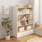 Engineered Wood Floor Bookcase Modern Vertical Closed Back Book Shelf with Drawers