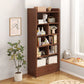 Engineered Wood Floor Bookcase Modern Vertical Closed Back Book Shelf with Drawers