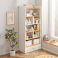 Engineered Wood Floor Bookcase Modern Vertical Closed Back Book Shelf with Drawers