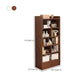 Engineered Wood Floor Bookcase Modern Vertical Closed Back Book Shelf with Drawers