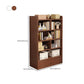Engineered Wood Floor Bookcase Modern Vertical Closed Back Book Shelf with Drawers