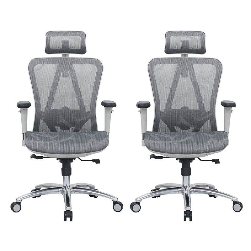 Modern Desk Chair Adjustable Mesh High-Back Computer Chair with Wheels Dark Gray 2 Piece Set Clearhalo 'furn' 'furn_office_chair' 'Furniture' 'Office Chairs' 'Office Furniture' 'office_chair' 6212748