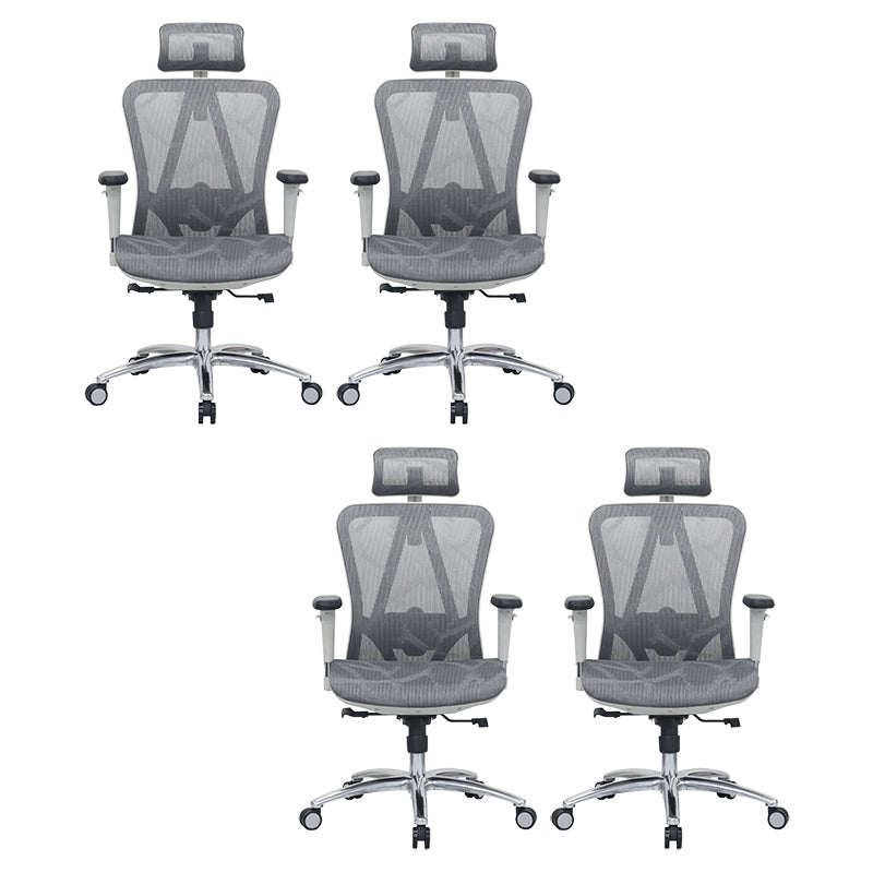 Modern Desk Chair Adjustable Mesh High-Back Computer Chair with Wheels Dark Gray 4 Piece Set Clearhalo 'furn' 'furn_office_chair' 'Furniture' 'Office Chairs' 'Office Furniture' 'office_chair' 6212749