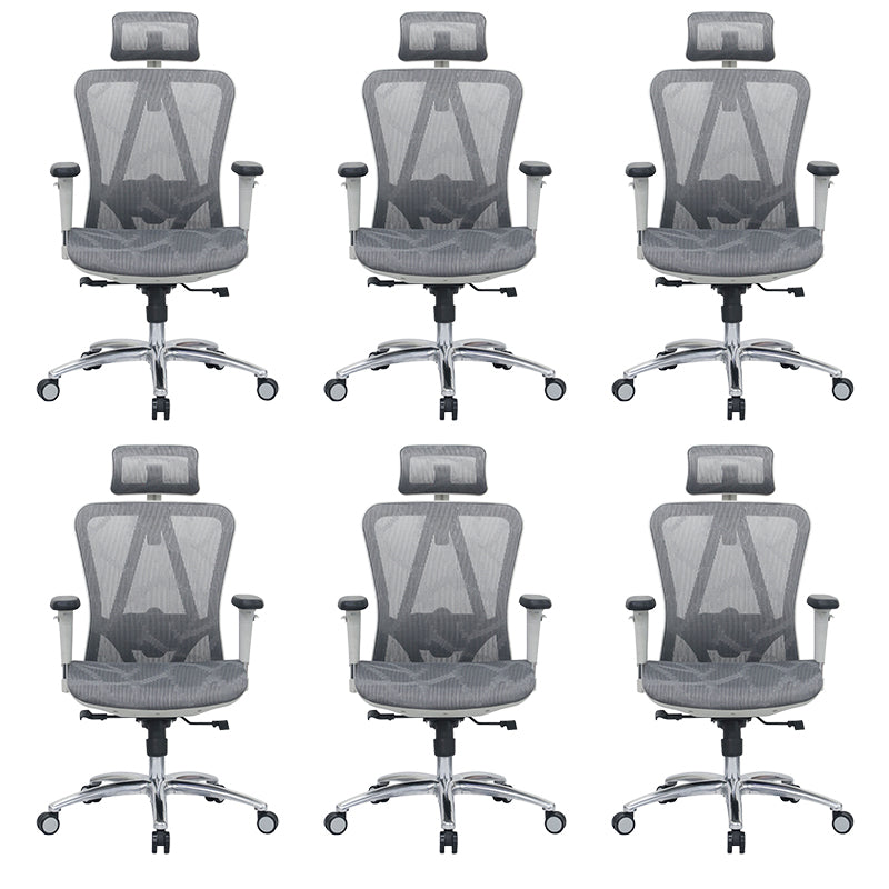 Modern Desk Chair Adjustable Mesh High-Back Computer Chair with Wheels Dark Gray 6 Piece Set Clearhalo 'furn' 'furn_office_chair' 'Furniture' 'Office Chairs' 'Office Furniture' 'office_chair' 6212751