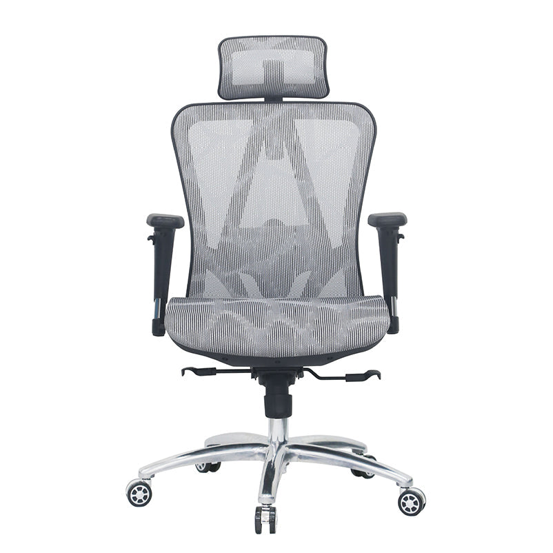 Modern Desk Chair Adjustable Mesh High-Back Computer Chair with Wheels Grey 1 Piece Clearhalo 'furn' 'furn_office_chair' 'Furniture' 'Office Chairs' 'Office Furniture' 'office_chair' 6212756