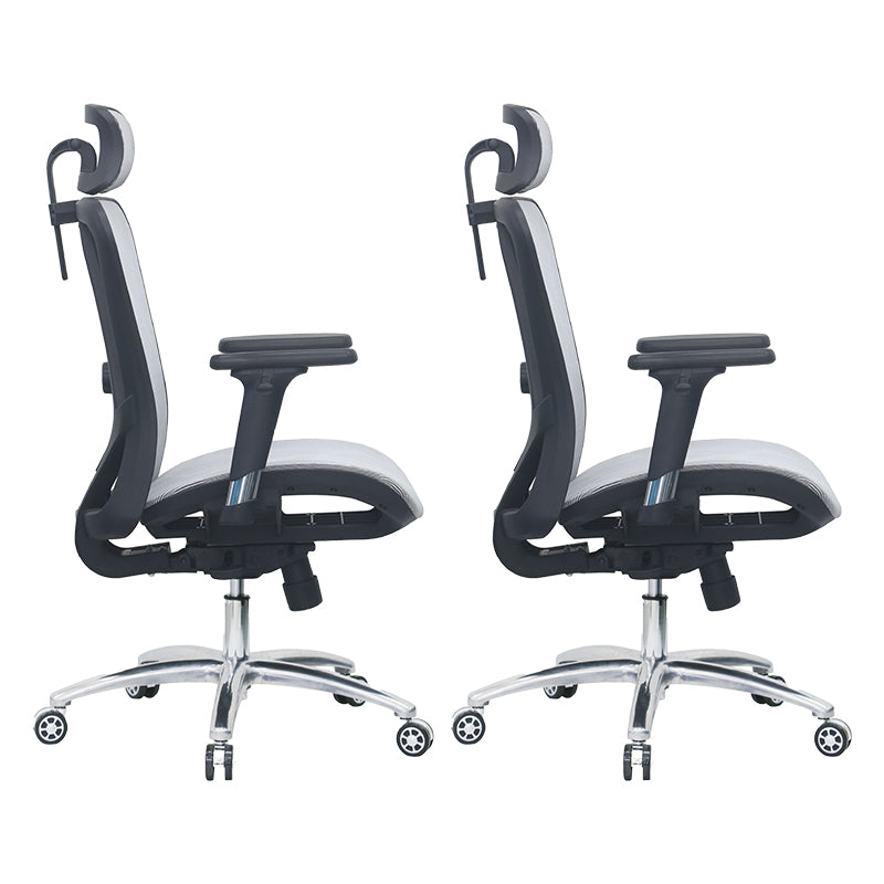 Modern Desk Chair Adjustable Mesh High-Back Computer Chair with Wheels Black 2 Piece Set Clearhalo 'furn' 'furn_office_chair' 'Furniture' 'Office Chairs' 'Office Furniture' 'office_chair' 6212764