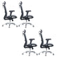 Modern Desk Chair Adjustable Mesh High-Back Computer Chair with Wheels Black 4 Piece Set Clearhalo 'furn' 'furn_office_chair' 'Furniture' 'Office Chairs' 'Office Furniture' 'office_chair' 6212765