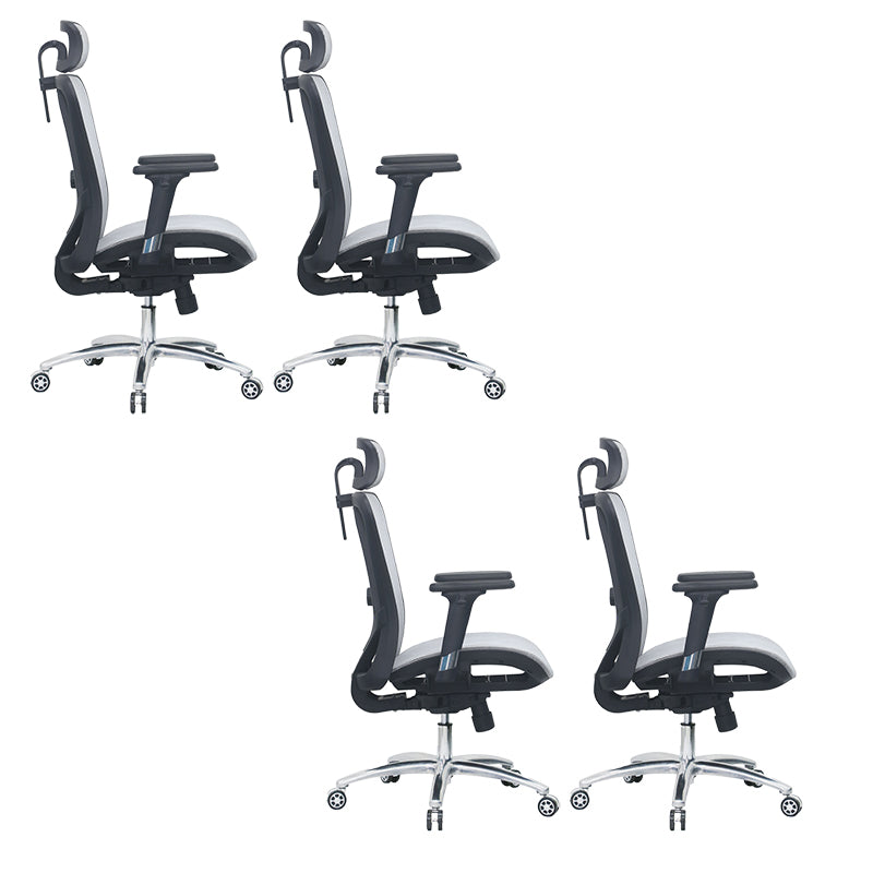 Modern Desk Chair Adjustable Mesh High-Back Computer Chair with Wheels Black 4 Piece Set Clearhalo 'furn' 'furn_office_chair' 'Furniture' 'Office Chairs' 'Office Furniture' 'office_chair' 6212765