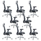 Modern Desk Chair Adjustable Mesh High-Back Computer Chair with Wheels Black 8 Piece Set Clearhalo 'furn' 'furn_office_chair' 'Furniture' 'Office Chairs' 'Office Furniture' 'office_chair' 6212767