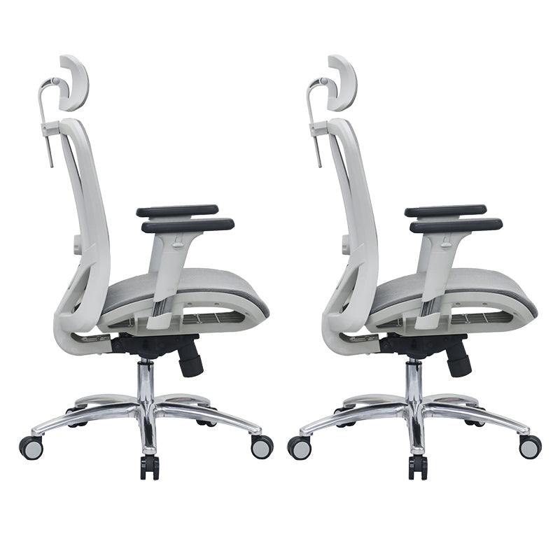 Modern Desk Chair Adjustable Mesh High-Back Computer Chair with Wheels Gray-White 2 Piece Set Clearhalo 'furn' 'furn_office_chair' 'Furniture' 'Office Chairs' 'Office Furniture' 'office_chair' 6212768